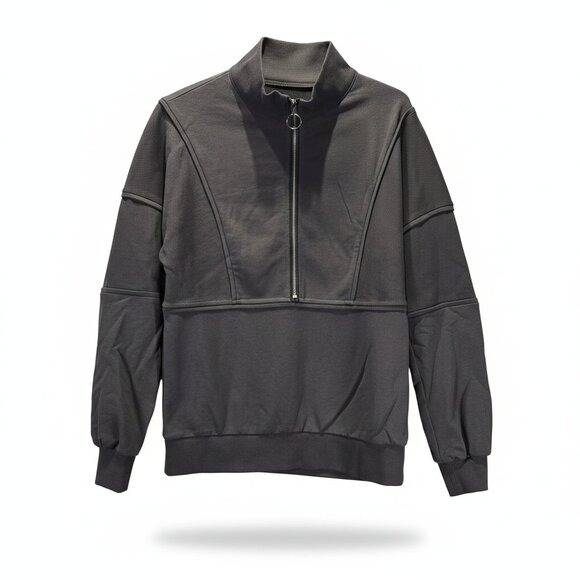 New Dark Gray Half-Zip Sweater – Size Small - Picture 1 of 5